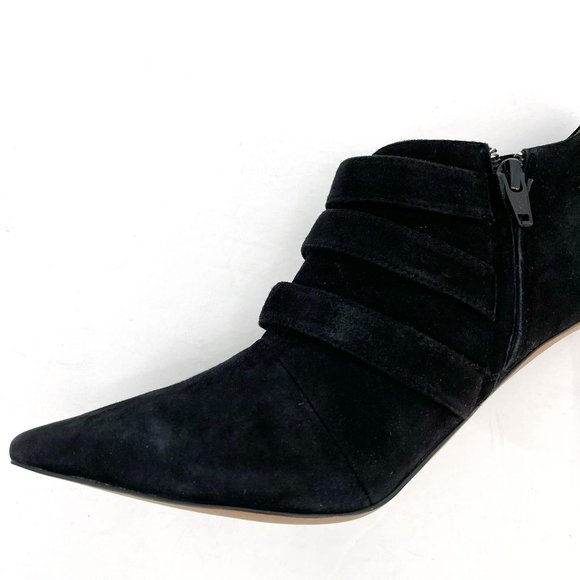 Linea Paolo Ivy Black Suede Pointy Toe Buckle Stiletto High Heel Bootie Size 9 - Picture 10 of 12